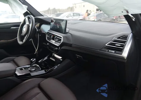 2022 BMW X3 xDrive30I z USA, uszkodzony, nr VIN 5UX53DP0XN9L56029